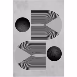 Tapis de salon 160x230 cm Polyester Seventies Gris