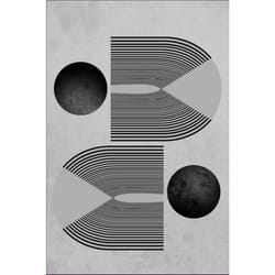 Tapis de salon 120x180 cm Polyester Seventies Gris