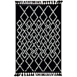 Tapis de salon 80x150 cm Polyester Berbere Fas Noir
