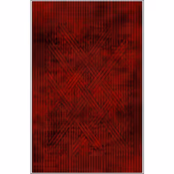 Tapis de salon 80x150 cm Polycoton Fisun Rouge