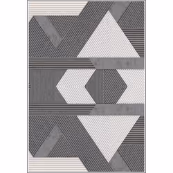 Tapis de salon 80x150 cm Polycoton Zino Gris