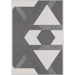Tapis de salon 80x150 cm Polycoton Zino Gris