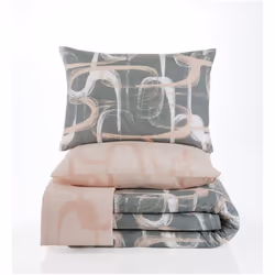 Parure de lit 240x260 cm Polycoton Troy Gris