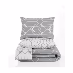 Parure de lit 220x240 cm Polycoton Agatha Gris