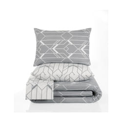 Parure de lit 220x240 cm Polycoton Agatha Gris