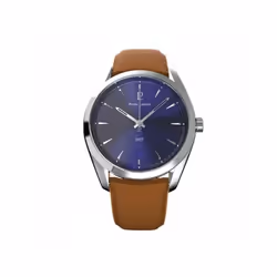 Montre - PIERRE LANNIER - 1977 - Automatique - Cadran Bleu - Bracelet Cuir Marron