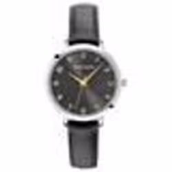 Montre Femme CHOUQUETTE Cadran Gris Bracelet Cuir Noir