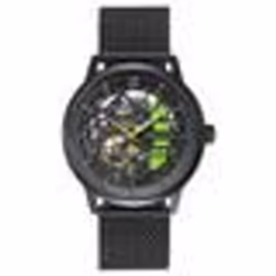 Montre - LANNIE - Paddock 338A469 - Automatique - Cadran Squelette Noir - Bracelet Acier Milanais Noir