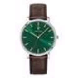 Montre Homme ESSENTIAL Cadran Vert Bracelet Cuir  Brun