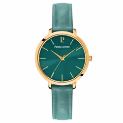 Montre Femme - PIERRE LANNIER - Chouquette - Acier Doré - Cuir Vert - Étanchéité 30m