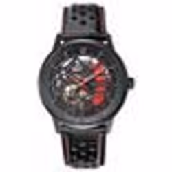 Montre - LANNIE - Paddock 338A433 - Cadran Squelette - Bracelet Cuir Noir - Étanchéité 5 Atm