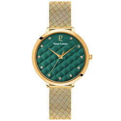 Montre Femme GRACE Doré Cadran Vert Bracelet Acier milanais Doré 14 MM