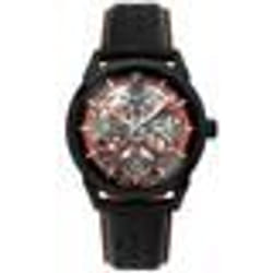 Montre Homme MONARCK Noir Cadran Noir Bracelet Cuir Noir 22 MM