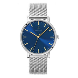 Montre Homme ESSENTIAL Argenté Cadran Bleu Bracelet Acier milanais Argenté 20 MM