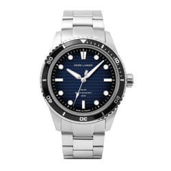 Montre Homme INTI Argenté Cadran Bleu Bracelet Acier Argenté 22 MM