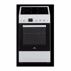 Cuisiniere vitrocéramique CONTINENTAL EDISON CECV50FCW - 4 feux - L49,8 x H86 xP67 cm - Blanc