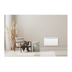 Oceanic - Radiateur électrique fixe a inertie seche céramique 1500W Rubis - Design galbé - Blanc - nf