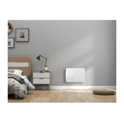 Oceanic - Radiateur électrique fixe a inertie seche céramique 1000W Rubis - Façade verre - Blanc - nf