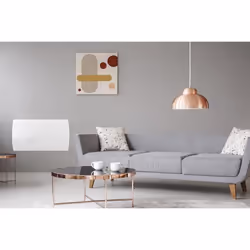 Radiateur électrique fixe à inertie sèche céramique 1500W OCEANIC Rubis - Façade verre - Blanc - NF