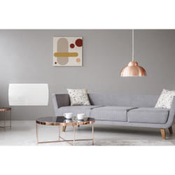 Radiateur électrique fixe à inertie sèche céramique 1500W OCEANIC Rubis - Façade verre - Blanc - NF