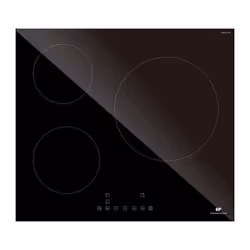 Cette table de cuisson a induction CONTINENTAL EDISON dispose de 3 zones de cuisson, dont une avec une puissance de 2500W/300 ...