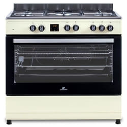 Cuisinière piano four multifonctions catalyse - CONTINENTAL EDISON - CECP9060CD - 95 L - L90 x H85 cm - Crème / Inox