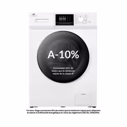 Lave-linge hublot Continental Edison CELL8140IW1 - 8kg - Moteur induction - 60 cm - 1400 trs/min - Blanc