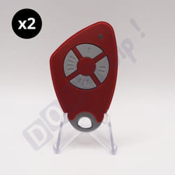 INTRATONE - Lot de 2 Télécommandes 4 Canaux Rouge 09-0117 - Badge RFID - Compatible Récepteurs HF - HTEL200 - Fréquence : 868 MHz - Programmation