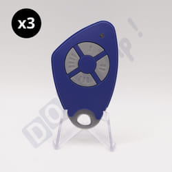 Lot de 3 Télécommandes 4 Canaux Bleu 09-0116 - Badge rfid - Compatible Récepteurs hf - HTEL200 - Fréquence : 868 MHz - Programmation uniquement par