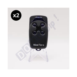Nice - Lot de 2 télécommandes flo4rs - 4 canaux 433.92 mhz - compatible récepteurs flox2r/floxi2r/ox2/ox4t - programmation sécurisée - piles fournies