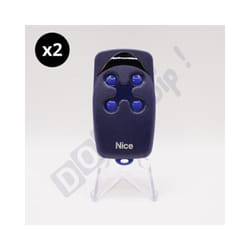Nice - Lot de 2 télécommandes flo4 - 4 canaux 433.92 mhz - compatible récepteurs flox2/floxi2 - programmation rapide - piles fournies - ne pas