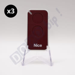 Nice - Lot de 3 télécommandes inti2 rouge- émetteur à code tournant era inti 2 - 433.92 mhz