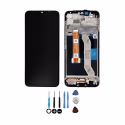 Ecran Complet LCD & Vitre tactile Noir Assemblés Sur Châssis Pour Realme Narzo 50A Prime