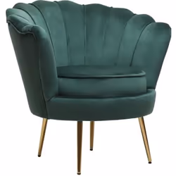 Habitat Et Jardin Fauteuil En Velours "floria" - 75 X 68 X 77.5cm - Vert