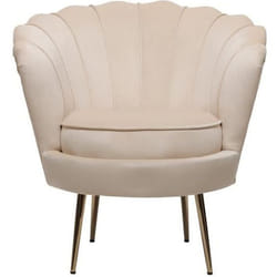 Habitat Et Jardin Fauteuil En Velours "floria" - 70 X 73 X 76 Cm - Beige