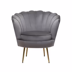 Habitat Et Jardin Fauteuil En Velours "floria" - 75 X 68 X 77.5 Cm - Gris