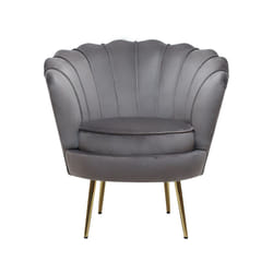 Habitat Et Jardin Fauteuil En Velours "floria" - 75 X 68 X 77.5 Cm - Gris
