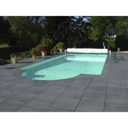 Habitat Et Jardin - Lot de 40 margelles 'Vendée' droites - 60 x 33 x 3 cm + 4 margelles angle de piscine 48 x 48 x 3 cm - Ton Gris