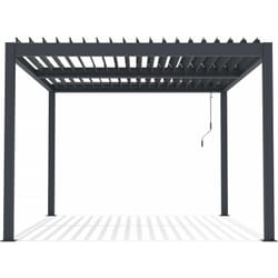 Pergola bioclimatique avec led "Windsor premium" en aluminium 3 x 4 - Gris