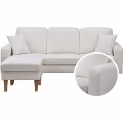 Habitat Et Jardin Canapé D'angle Réversible En Tissu "gabby" - 3 Places - Blanc