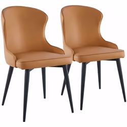 Lot de 2 Chaises "Tina" Ce lot de 2 chaises "Tina" est parfait pour sublimer votre intérieur . Son revêtement en PU marron et ...