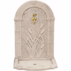 Fontaine "ROSEAU" - en pierre reconstituée composée d'un réceptacle et d'un fronton. Vendue avec un robinet en laiton - 62 x  ...