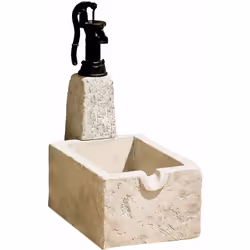 Fontaine "RETRO" - Pierre reconstituée composée d'un bac , d'un socle et d'une pompe en fonte manuelle pouvant se raccorder à ...