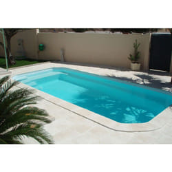 Lot de 41 Margelles de piscine 'Domus' droites - 60 x 3 x 33 cm + 4 margelles angle rentrant 38 x 3 x 38 cm - Ton pierre