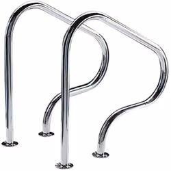 Descriptif : Sorties de bain pour piscine - 80 x 80 cm - Inox - A visserLivrées avec joints, chevilles et tire-fonds . Dimens ...