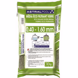 Verre éco filtrant - Granulométrie : 0.4 - 1.6 mm - Sac de 25 kg