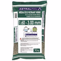 Verre éco filtrant - Granulométrie : 1.6 - 3 mm - Sac de 25 kg