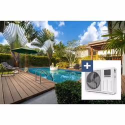 Habitat Et Jardin Piscine Bois Rectangle " Panama "- 6.20 X 4.10 X 1.45 M + Pompe à Chaleur - Puissance 6.1 Kw
