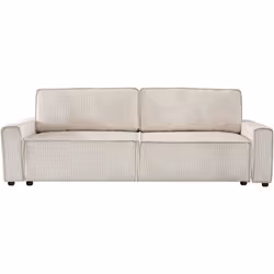 Palozi Sofa Canapé Convertible En Velours Côtelé "montaigne" -3 Places - Beige