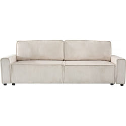 Palozi Sofa Canapé Convertible En Velours Côtelé "montaigne" -3 Places - Beige